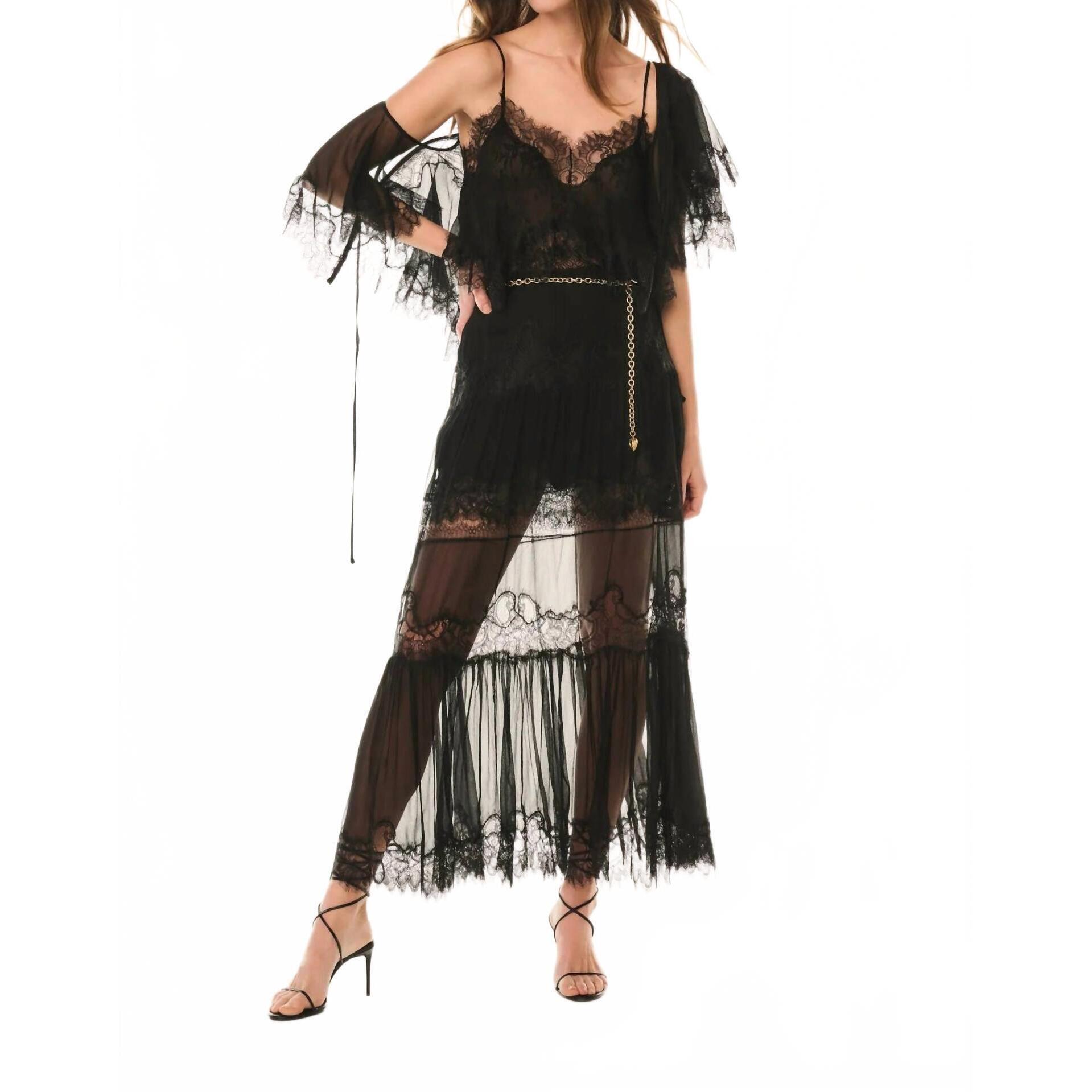New Loveshackfancy Aureline Midi Skirt In Black